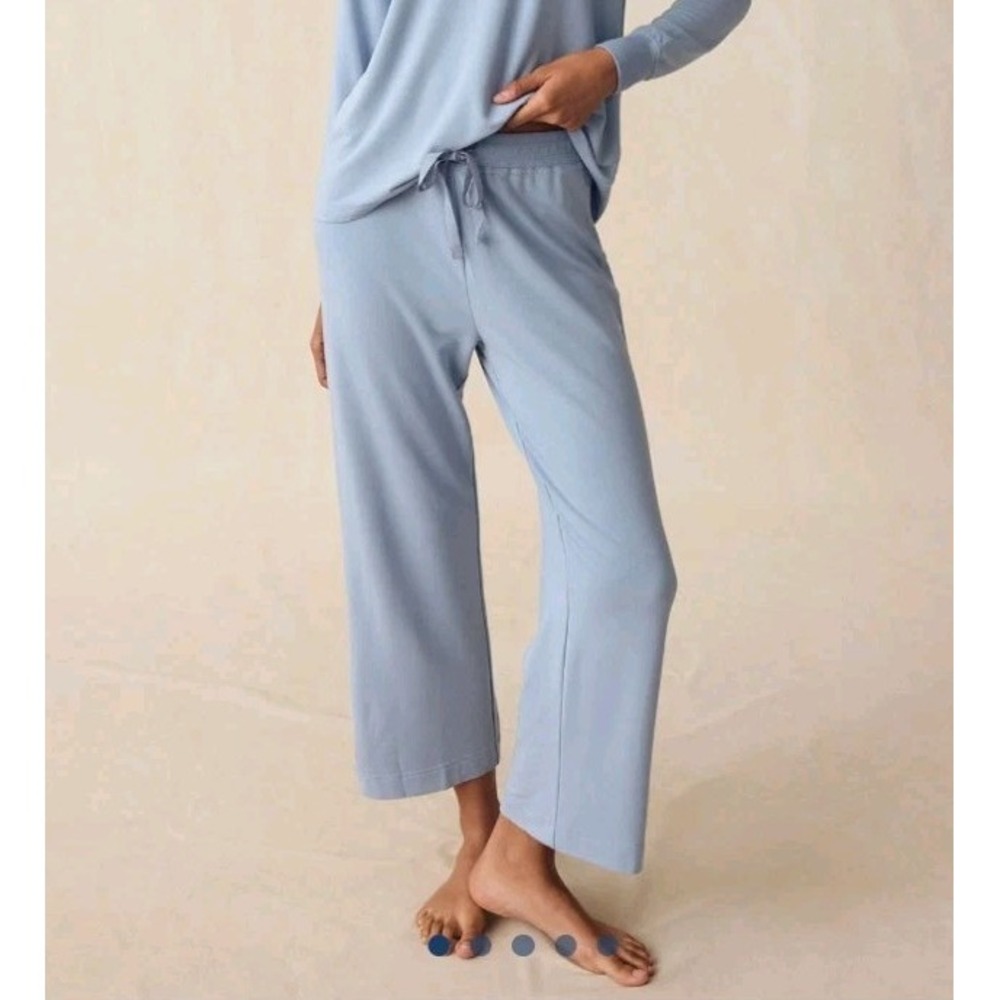 LAKE Relax Pants Lounge French Terry Modal Pajama Pants Dusty Blue Womens Medium